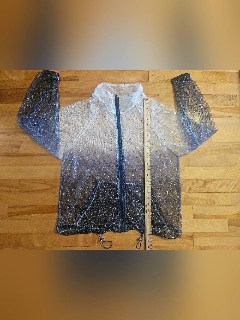 Transparent See-Through Whimsical Fairy-Style Glittery Zip-Up - Picture 9 of 12